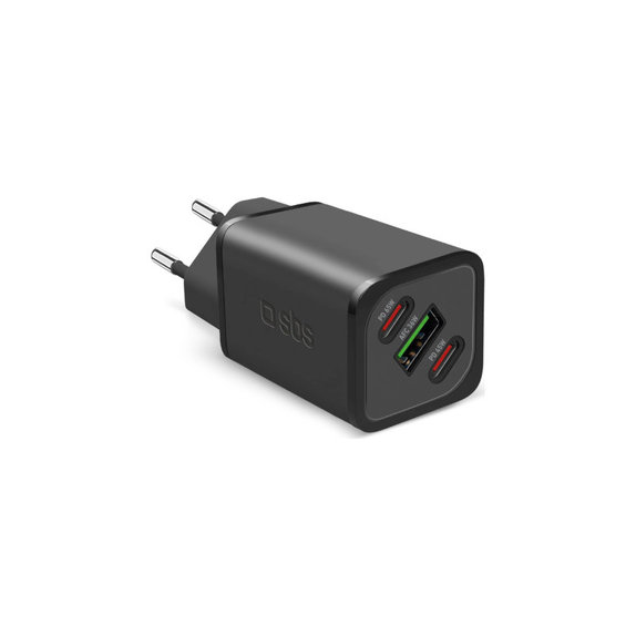 Cestovný adaptér NanoTube 2x USB-C/USB-A, GaN, 65 W PD, čierna, SBS