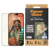 Tvrdené sklo UWF Eyecare s aplikátorom pre iPhone 15 Pro Max, Čierna, PanzerGlass