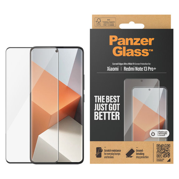 Tvrdené sklo UWF pre Xiaomi Redmi Note 13 Pro+, Čierna, PanzerGlass