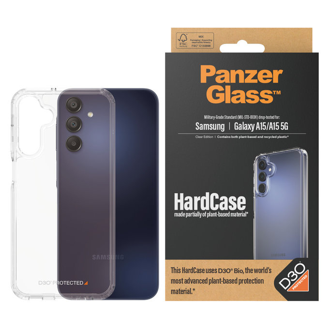 Puzdro HardCase D3O pre Samsung Galaxy A15/A15 5G, Transparentná, PanzerGlass