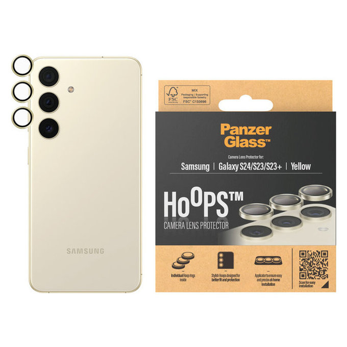Ochranný kryt objektívu Hoops pre Samsung Galaxy S24/S23/S23+, Žltá, PanzerGlass