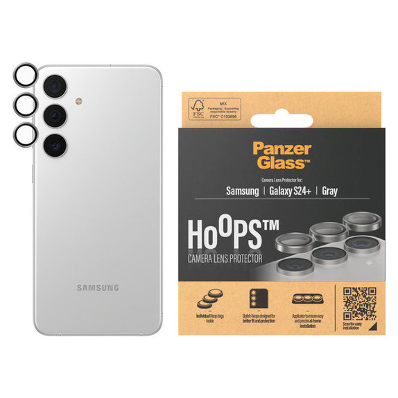 Ochranný kryt objektívu Hoops pre Samsung Galaxy S24+, Šedá, PanzerGlass