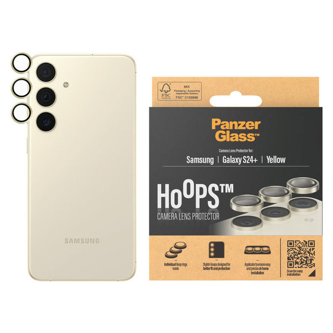 Ochranný kryt objektívu Hoops pre Samsung Galaxy S24+, Žltá, PanzerGlass