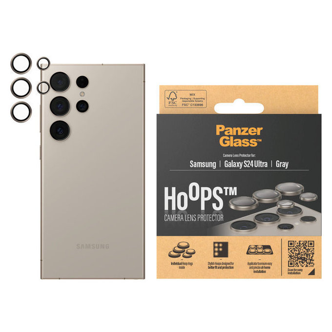 Ochranný kryt objektívu Hoops pre Samsung Galaxy S24 Ultra, Šedá, PanzerGlass