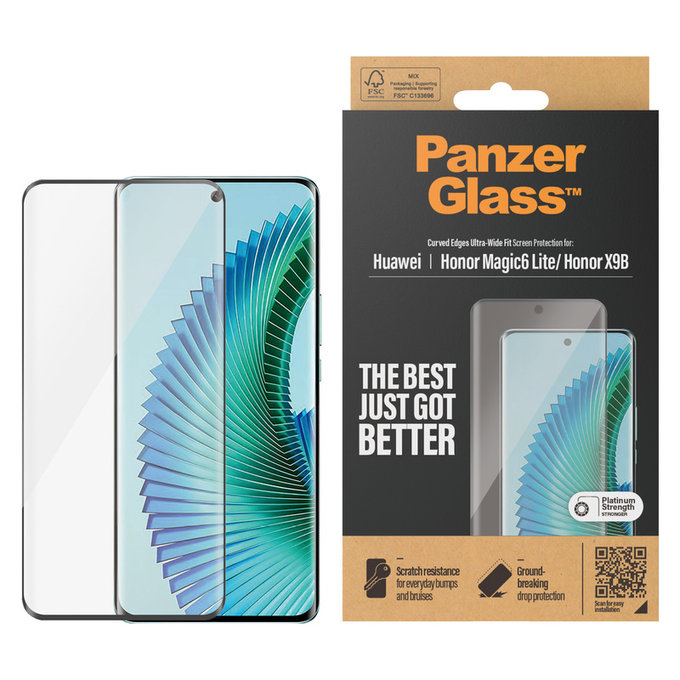 Tvrdené sklo UWF pre Honor Magic6 Lite, Čierna, PanzerGlass