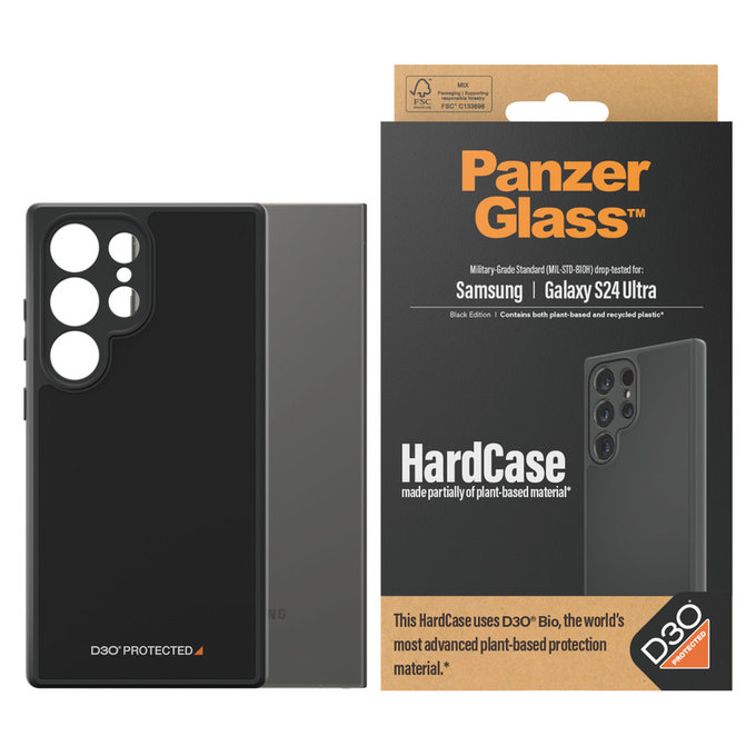 Puzdro HardCase D3O pre Samsung Galaxy S24 Ultra, Čierna, PanzerGlass