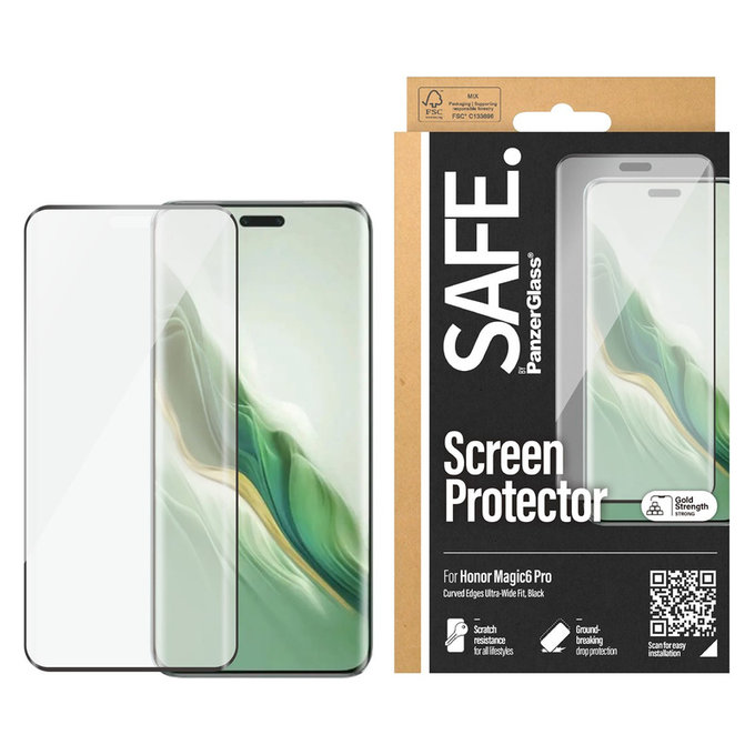 Tvrdené sklo UWF pre Honor Magic6 Pro, Čierna, SAFE by PanzerGlass