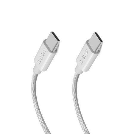 SBS - Opletený kábel USB-C/USB-C, PD, 240W, 2m, biela