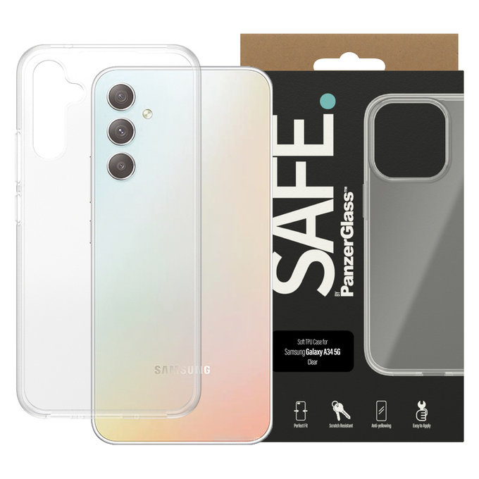 Puzdro TPU pre Samsung Galaxy A34 5G, Transparentná, SAFE by PanzerGlass