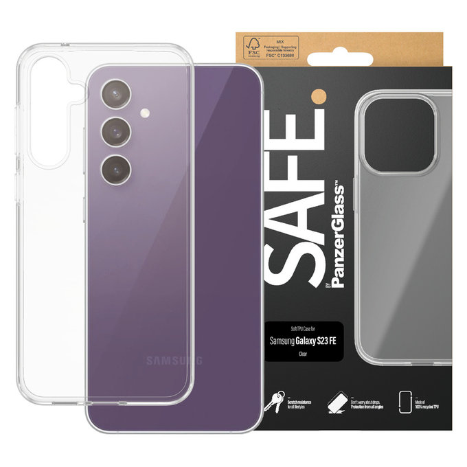 Puzdro TPU pre Samsung Galaxy S23 FE, Transparentná, SAFE by PanzerGlass