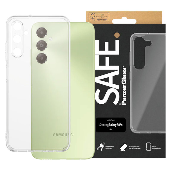 Puzdro TPU pre Samsung Galaxy A05s, Transparentná, SAFE by PanzerGlass