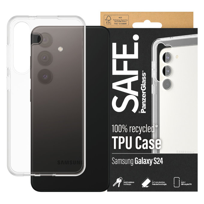 Puzdro TPU pre Samsung Galaxy S24, Transparentná, SAFE by PanzerGlass