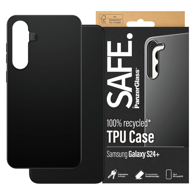 Puzdro TPU pre Samsung Galaxy S24+, Čierna, SAFE by PanzerGlass
