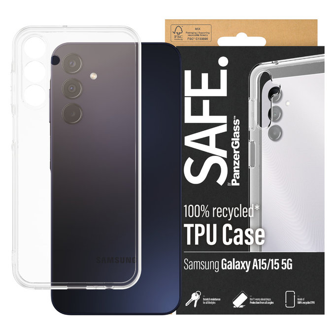 Puzdro TPU pre Samsung Galaxy A15/A15 5G, Transparentná, SAFE by PanzerGlass