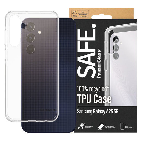 Puzdro TPU pre Samsung Galaxy A25 5G, Transparentná, SAFE by PanzerGlass