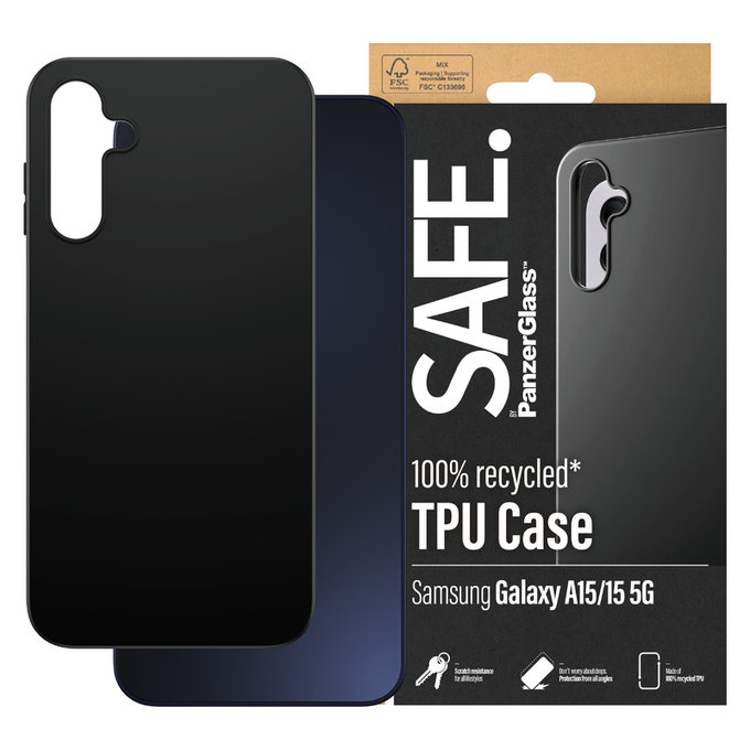 Puzdro TPU pre Samsung Galaxy A15/A15 5G, Čierna, SAFE by PanzerGlass