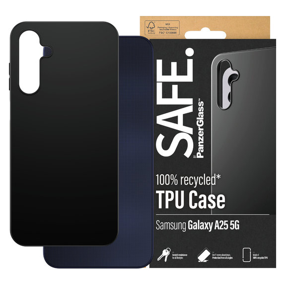 Puzdro TPU pre Samsung Galaxy A25 5G, Čierna, SAFE by PanzerGlass