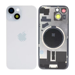 Apple iPhone 15 - Sklo Zadného Housingu + Sklíčko Kamery + Kovový Pliešok + Magsafe Magnet (Blue)