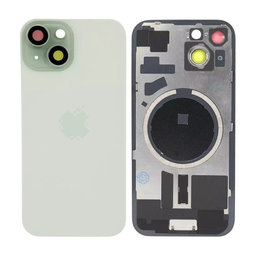 Apple iPhone 15 - Sklo Zadného Housingu + Sklíčko Kamery + Kovový Pliešok + Magsafe Magnet (Green)