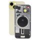 Apple iPhone 15 - Sklo Zadného Housingu + Sklíčko Kamery + Kovový Pliešok + Magsafe Magnet (Yellow)