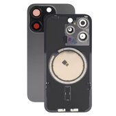 Apple iPhone 15 Pro - Sklo Zadného Housingu + Sklíčko Kamery + Kovový Pliešok + Magsafe Magnet (Black Titanium)