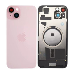 Apple iPhone 15 Plus - Sklo Zadného Housingu + Sklíčko Kamery + Kovový Pliešok + Magsafe Magnet (Pink)