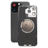 Apple iPhone 15 Pro Max - Sklo Zadného Housingu + Sklíčko Kamery + Kovový Pliešok + Magsafe Magnet (Black Titanium)