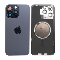 Apple iPhone 15 Pro Max - Sklo Zadného Housingu + Sklíčko Kamery + Kovový Pliešok + Magsafe Magnet (Blue Titanium)