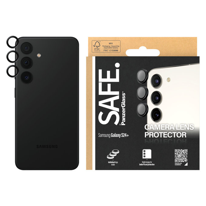 Ochranný kryt objektívu pre Samsung Galaxy S24/S23/S23+, Čierna, SAFE by PanzerGlass