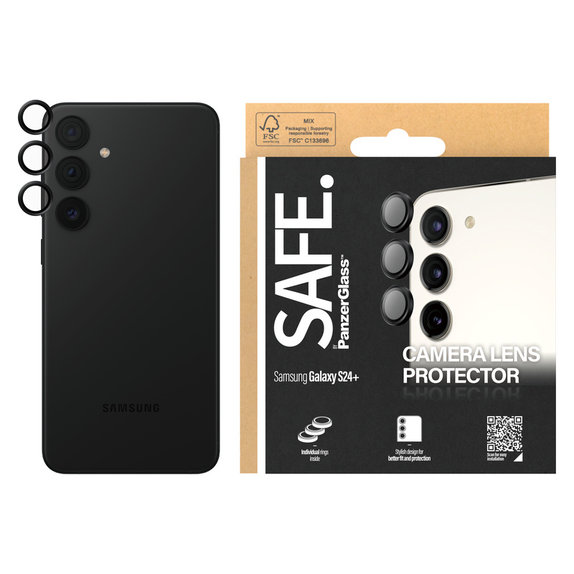 Ochranný kryt objektívu pre Samsung Galaxy S24+, Čierna, SAFE by PanzerGlass