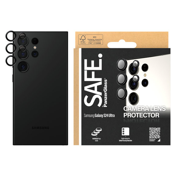 Ochranný kryt objektívu pre Samsung Galaxy S24 Ultra, Čierna, SAFE by PanzerGlass