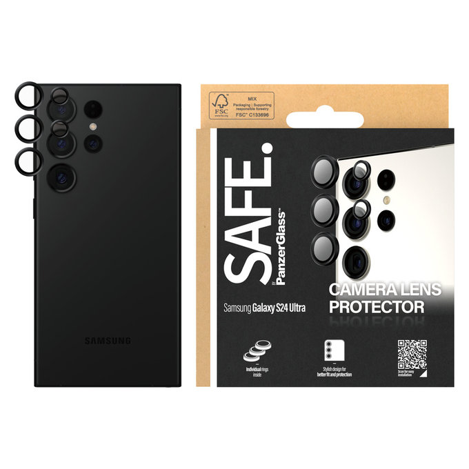 Ochranný kryt objektívu pre Samsung Galaxy S24 Ultra, Čierna, SAFE by PanzerGlass