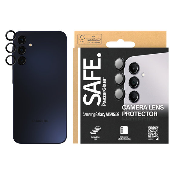 Ochranný kryt objektívu pre Samsung Galaxy A15/A15 5G, Čierna, SAFE by PanzerGlass