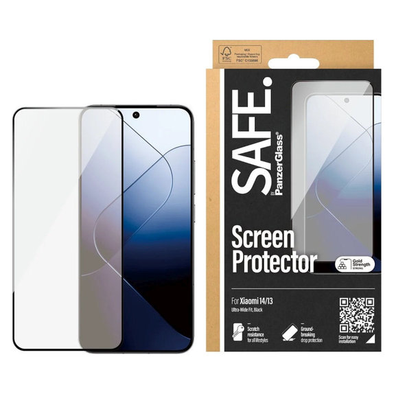 Tvrdené sklo UWF pre Xiaomi 14/13, Čierna, SAFE by PanzerGlass
