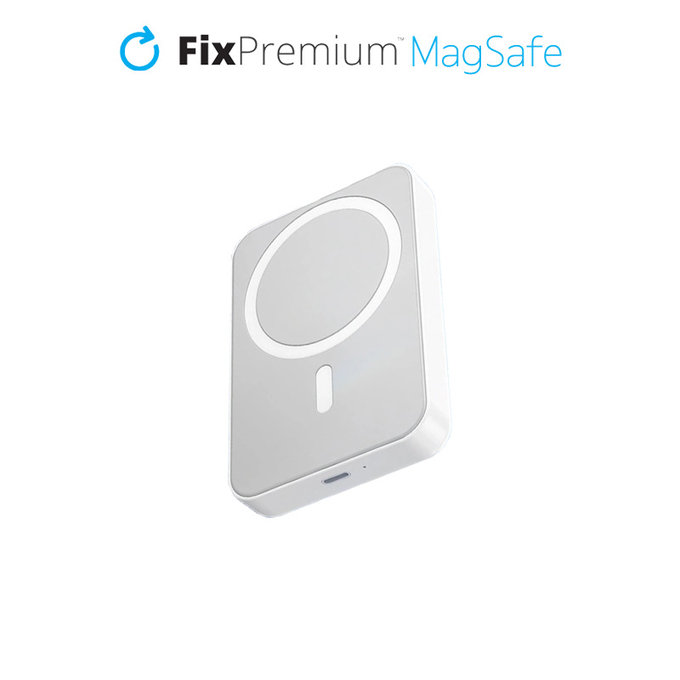 FixPremium - MagSafe PowerBank so Stojanom 5000mAh, biela