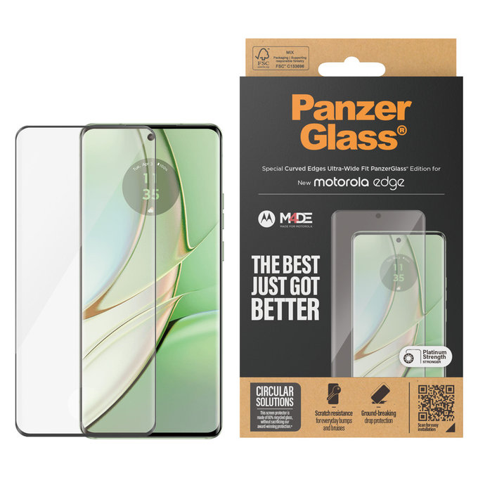 Tvrdené sklo UWF pre Motorola Edge 50 Pro, Čierna, PanzerGlass