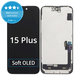 Displej Soft OLED pre iPhone 15 Plus, Dotykové sklo s rámom, FixPremium