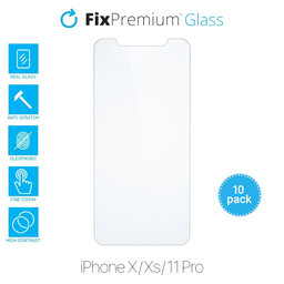 FixPremium Glass - Tvrdené Sklo pre iPhone X, XS a 11 Pro (10 Pack)