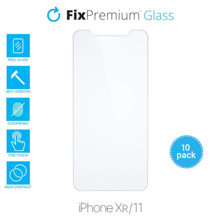 FixPremium Glass - Tvrdené Sklo pre iPhone XR a 11 (10 Pack)