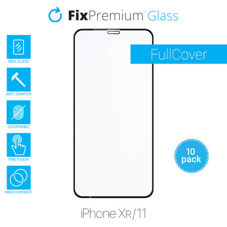 FixPremium FullCover Glass - Tvrdené Sklo pre iPhone XR a 11 (10 Pack)