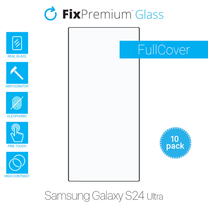 FixPremium FullCover Glass - Tvrdené Sklo pre Samsung Galaxy S24 Ultra (10 Pack)