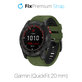 FixPremium - Dvojfarebný Silikónový Remienok pre Garmin (QuickFit 20mm), tmavozelený