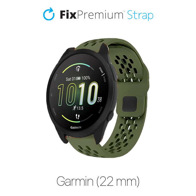 FixPremium - Univerzálny Silikónový Remienok pre Garmin (22mm), zelený