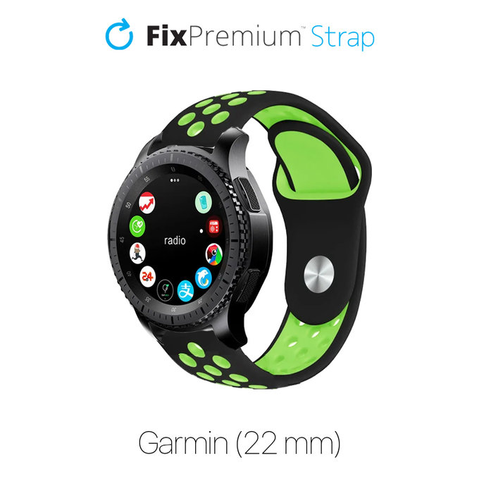 FixPremium - Silikónový Športový Remienok pre Garmin (22mm), čierny