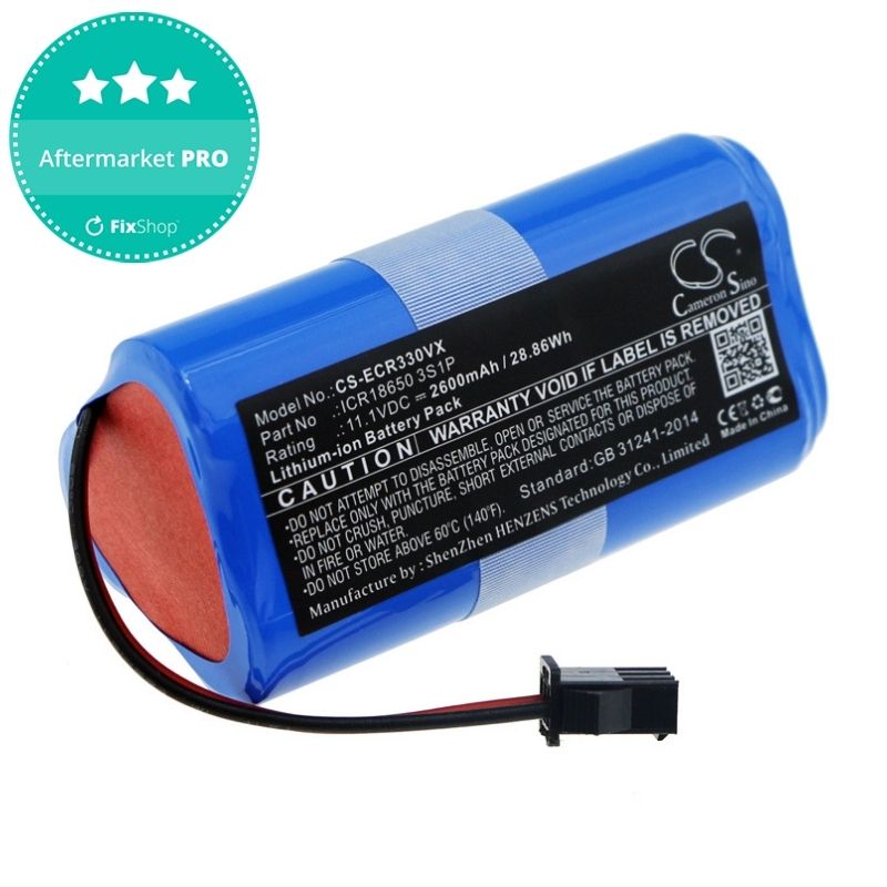 Vhbw Batteria Di Ricambio Per Ecovacs CEN330, CR330, CR333, 2600mAh, 11,1V, Li-Ion, Sostituisce ICR18650 3S1P