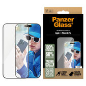 Tvrdené sklo UWF s aplikátorom pre iPhone 16 Pro, Čierna, PanzerGlass