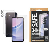 Bundle Ochranný kryt objektívu + Tvrdené sklo UWF + Puzdro TPU pre Samsung A15 5G, SAFE