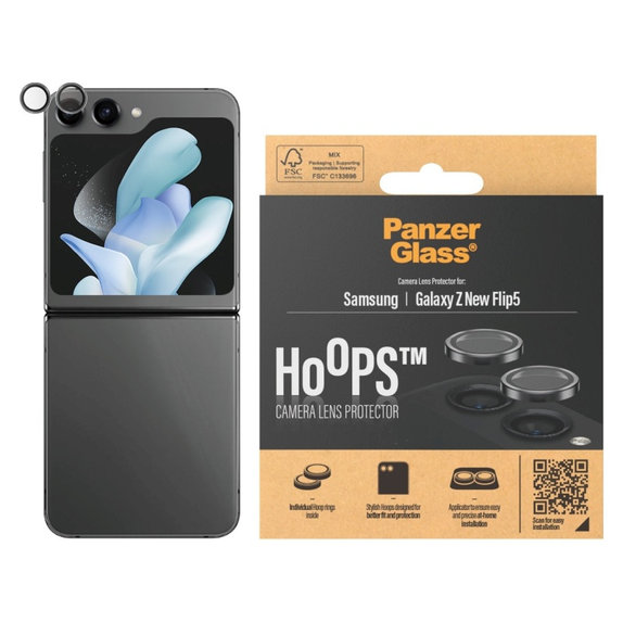 Ochranný kryt objektívu Hoops pre Samsung Z Flip6, Čierna, PanzerGlass