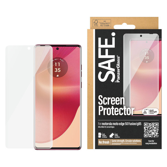 Tvrdené sklo UWF pre Motorola Moto G85 5G/Edge 50 Fusion, Čierna, SAFE by PanzerGlass