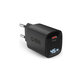 Cestovný adaptér LCD USB-C, GaN, 45 W PD, čierna, SBS